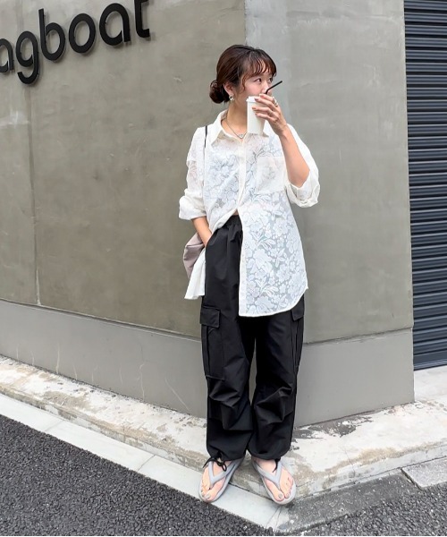 「feepur」 長袖シャツ MEDIUM ブラック レディース_画像8