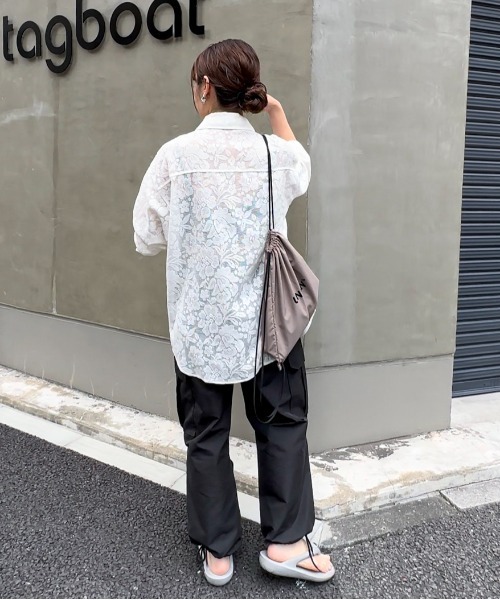 「feepur」 長袖シャツ MEDIUM ブラック レディース_画像9