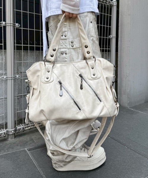 ショルダーバッグ 「Never mind the XU」2way faux leather bag 