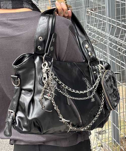 ショルダーバッグ 「Never mind the XU」2way faux leather bag