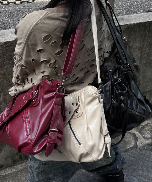 ショルダーバッグ 「Never mind the XU」2way faux leather bag