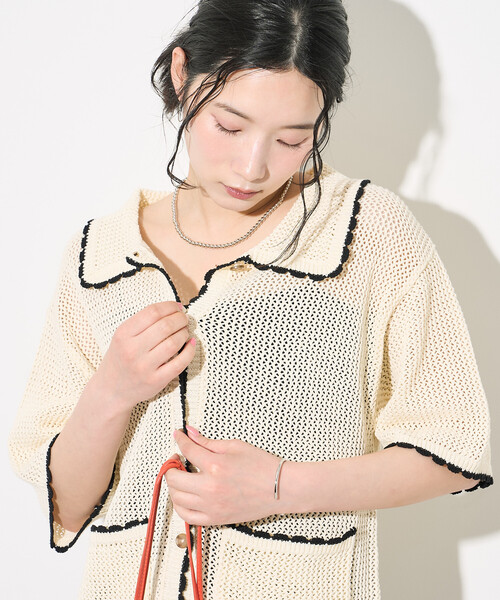 FREAK'S STORE（フリークスストア） カーディガン 夏 半袖 メッシュ