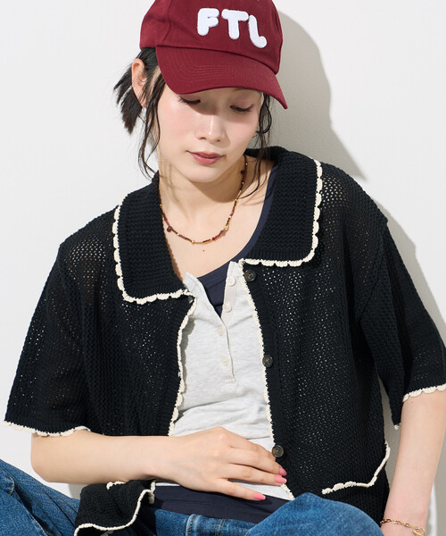 FREAK'S STORE（フリークスストア） カーディガン 夏 半袖 メッシュ