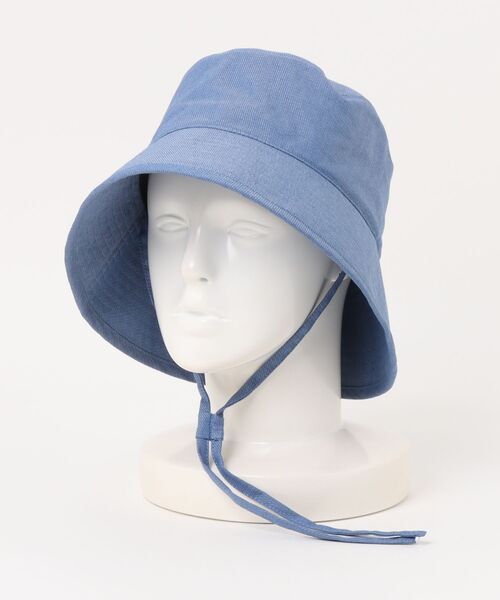 帽子 ハット uvカット 紫外線カット レディース 遮光 UVカット 洗える デニム 紐付きハット レディース | estaa | 08