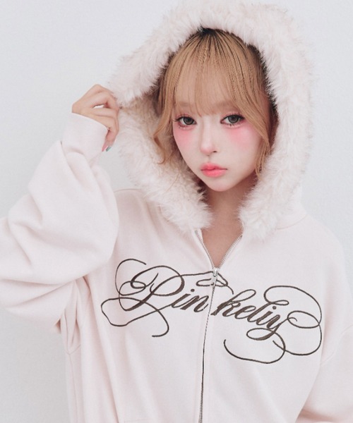 OLIVE des OLIVE（オリーブデオリーブ） パーカー ファー付き