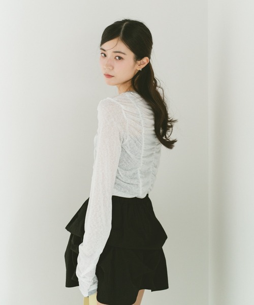 「VANNIE U」 長袖カットソー FREE グレー レディース_画像5