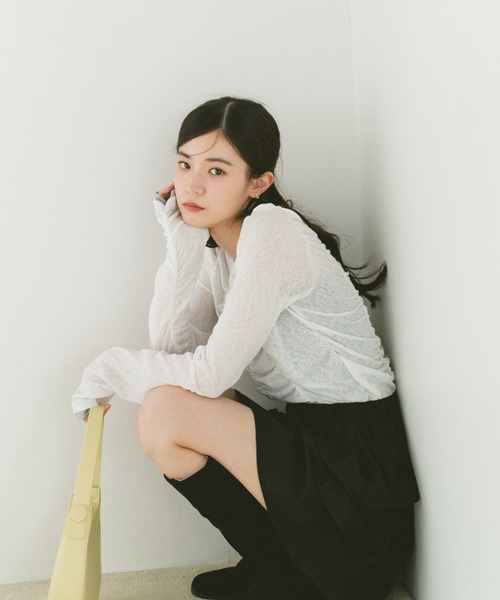 「VANNIE U」 長袖カットソー FREE グレー レディース_画像9