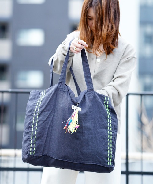 LGB 麻トートバック THE MILES トートバッグ Lubie+9 麻BIG トートバッグ レディース