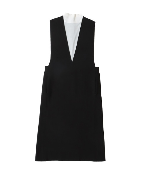 DRESSLAVE ワンピース bicolor long＆lean knit dress(バイ