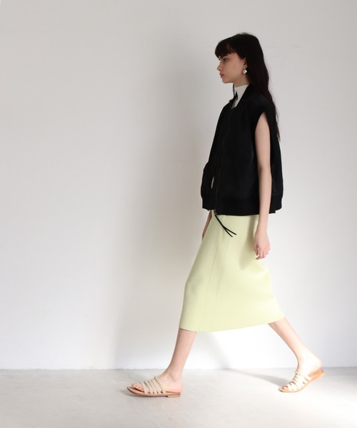 DRESSLAVE ワンピース bicolor long＆lean knit dress(バイ