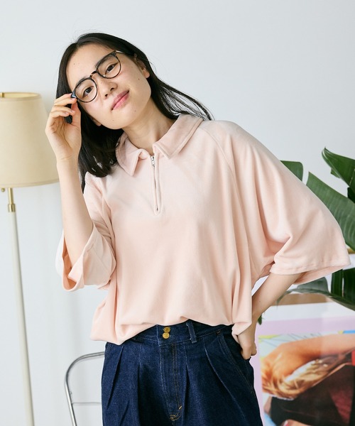 TOWNCRAFT（タウンクラフト） ポロシャツ QURTER ZIP RAGLAN POLO