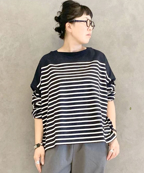 JOURNAL STANDARD LUXE tシャツ Tシャツ パネルボーダー ボートネック 