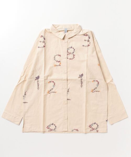 Emago ブラウス シャツ EMAGO 総柄刺繍シャツ レディース