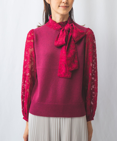 ニット セーター 「NARACAMICIE」カットJQ袖プルオーバーニット レディース NARACAMICIE ニット セーター 「NARACAMICIE」カットJQ袖プル