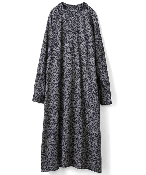 【良品】SCAPA フラワープリント ワンピース ノースリーブ ブラック【40】 フリルトリミング スクエアネック フラワープリント ワンピース