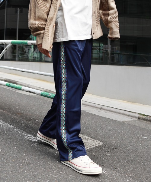 パンツ サイドラインナロートラックパンツ メンズ レディース