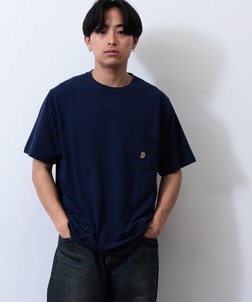 黒 Tシャツ ポケット付き ロゴデザイン BEAMS tシャツ / Bロゴ ポケット Tシャツ メンズ レディース