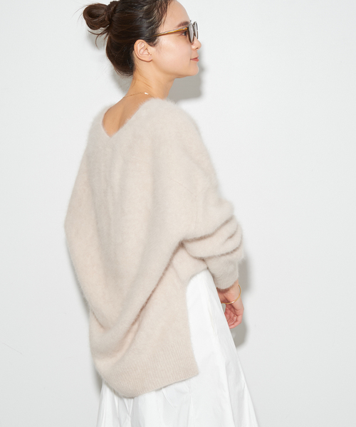Plage - 【美品】Plage プラージュ Fur V スリットプルオーバー　ニット plage ニット 「追加」Fur Vスリットプルオーバー レディース