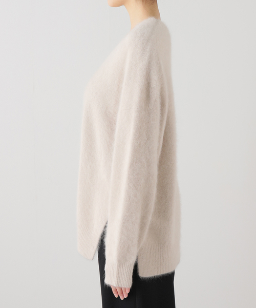 plage ニット 「追加」Fur Vスリットプルオーバー レディース