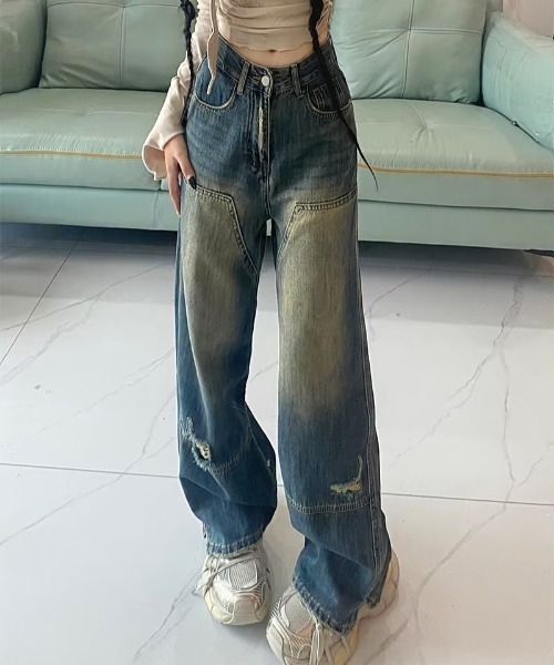 gossip!ロサンゼルス ジーンズ デニム デニムパンツ 切り替えデザイン