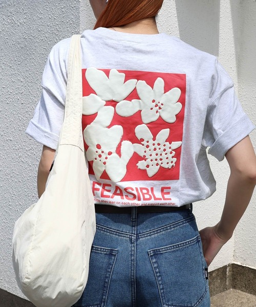 ★MEDM★ロゴ カジュアル シンプルフラワー 半袖Tシャツ/送料込 MEDM 半袖 Tシャツ ロゴ 花柄刺繍 プリント 大人気 男女兼用 (MR