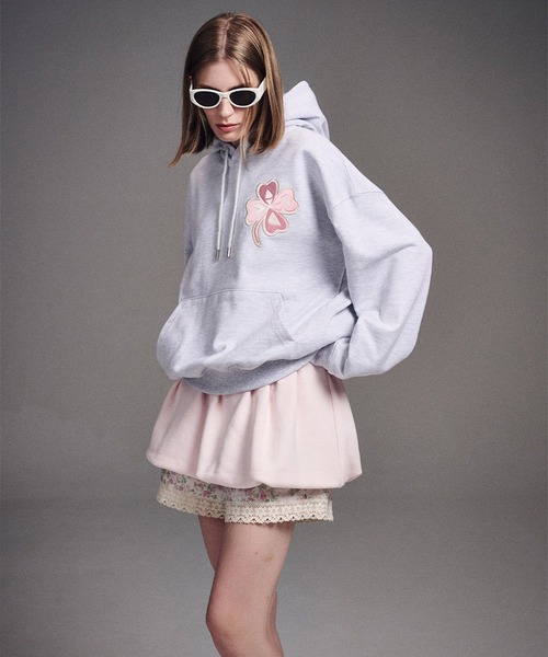 パーカー HOODY CLOVERMARDI SATIN レディース メンズ Mardi Mercredi パーカー HOODY CLOVERMARDI SATIN レディース