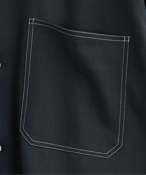 STARTEXCEEDEND テクスチャーシャツ 半袖 ロゴ オーバーサイズ セール】oversize stitching shirt/オーバーサイズ ステッチング