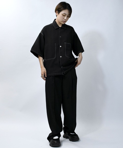 Starting Over シャツ oversize stitching shirt/オーバーサイズ