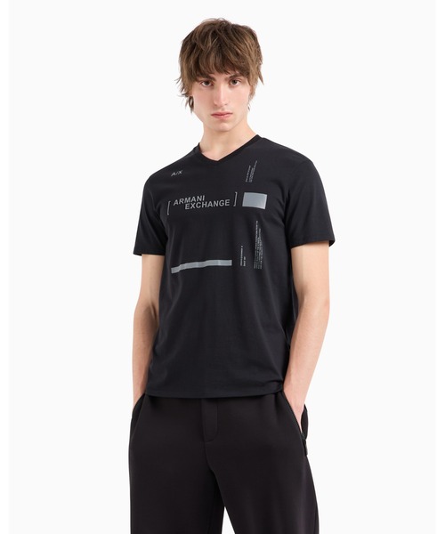 アルマーニエクスチェンジ A/X 半袖 ロゴ Tシャツ送関込ブラック ARMANI EXCHANGE tシャツ 「A|X アルマーニ エクスチェンジ