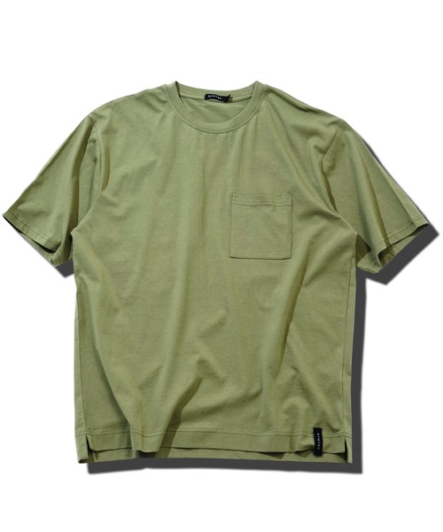 JIGGYS SHOP tシャツ クルーネックポケ付き無地半袖Tシャツ