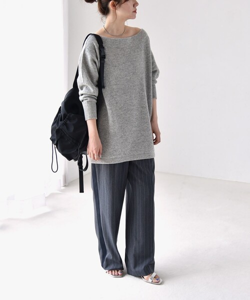 ニット セーター quaranciel:「手洗い可能」AQUA カシミヤ ブレンド オフショルダー ニット レディース quaranciel:〈手洗い可能〉AQUA カシミヤ ブレンド オフ
