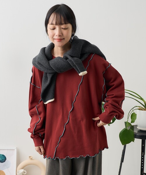 Rosasen 異素材トレーナー FREAK'S STORE トレーナー スウェット 「べストセラー」配色