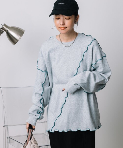Rosasen 異素材トレーナー FREAK'S STORE トレーナー スウェット 「べストセラー」配色