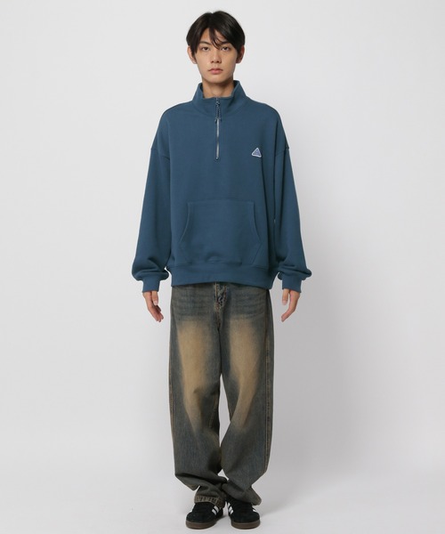 トレーナー スウェット 「UNISEX」ISTKUNST／サンライズZIPプルオーバー レディース メンズ ISTKUNST トレーナー スウェット 「UNISEX」ISTKUNST