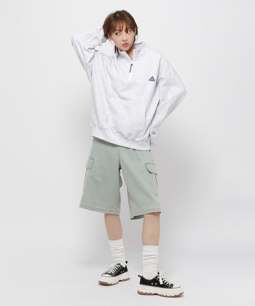 トレーナー スウェット 「UNISEX」ISTKUNST／サンライズZIPプルオーバー レディース メンズ ISTKUNST トレーナー スウェット 「UNISEX」ISTKUNST