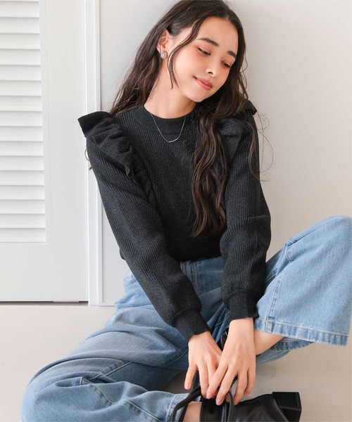 titivate（ティティベイト） ニット セーター デザインフリルニット