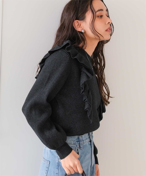 titivate（ティティベイト） ニット セーター デザインフリルニット