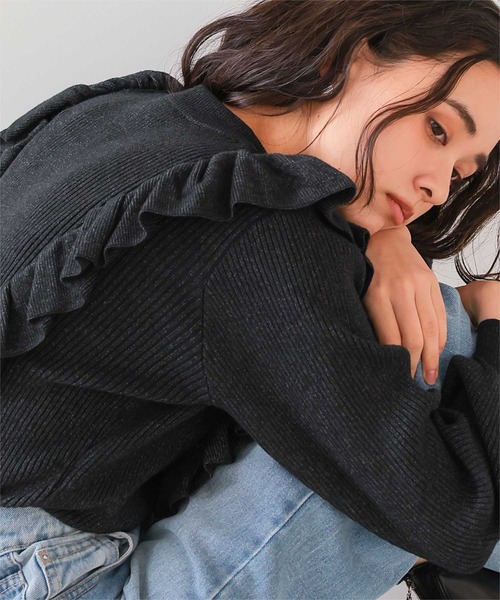 titivate（ティティベイト） ニット セーター デザインフリルニット