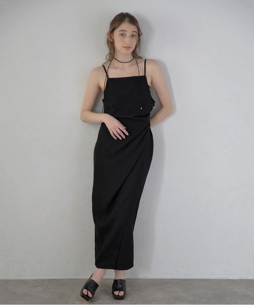 MINERTE ワンピース 「MINERTE」side tuck wrap style cami dress