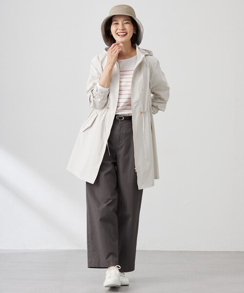 コート アウター 「撥水・洗える」Artirosa スタンドカラー ロング丈