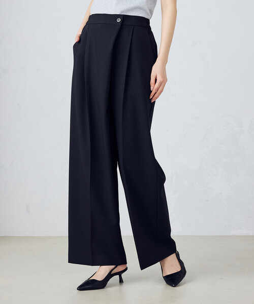 mmm出品 COMME CA ISM パンツ ポリエステルレーヨンストレッチラップ風
