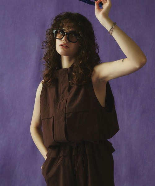 ベスト ジレ (CREOLME)COTTON NYLON VEST レディース