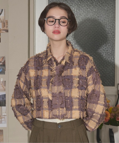 ブラウス シャツ plaid pattern tie shirt / プラッドパターンネクタイシャツ レディース