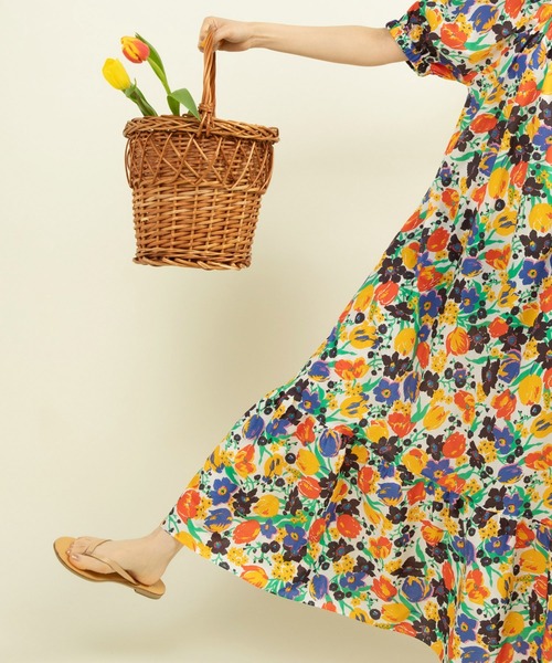 dot&stripes リバティ“MAY FIELDS”ティアードワンピース Dot＆Stripes CHILD WOMAN（ドットアンドストライプス