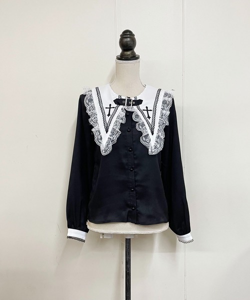 ブラウス シャツ ベルト付きクロス刺繍ブラウス レディース | MA*RS | 17