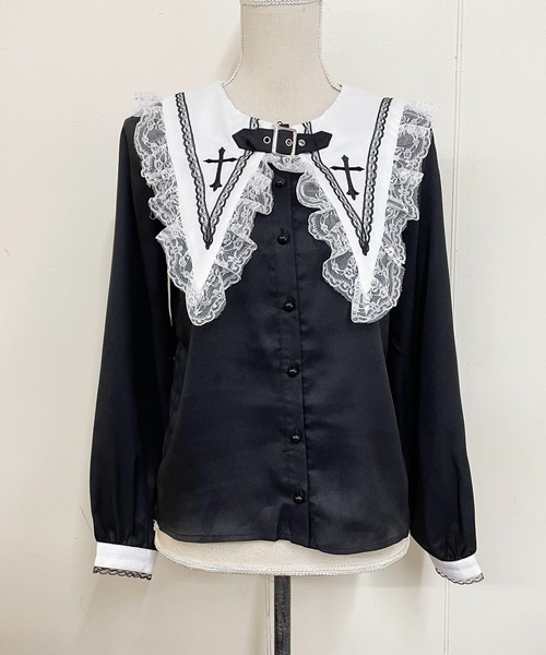 ブラウス シャツ ベルト付きクロス刺繍ブラウス レディース | MA*RS | 18