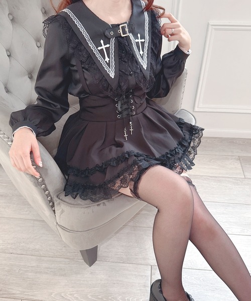ブラウス シャツ ベルト付きクロス刺繍ブラウス レディース | MA*RS | 14