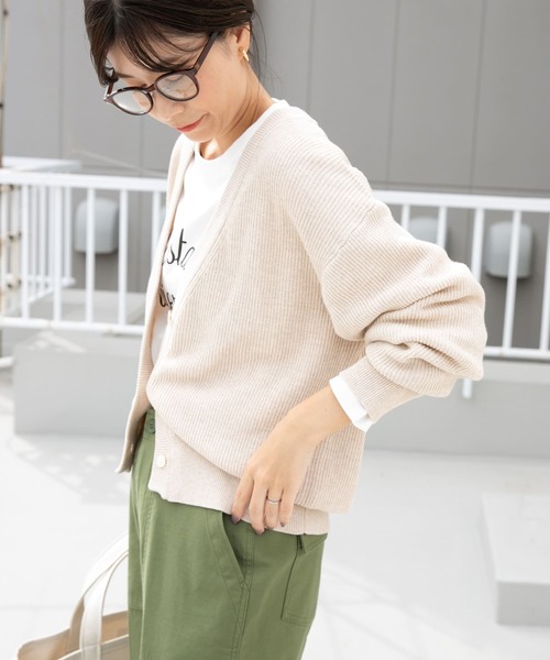 「URBAN RESEARCH DOORS」 ニットカーディガン MEDIUM ライトベージュ レディース URBAN RESEARCH DOORS 「URBAN DOORS」 ニットカーディガン
