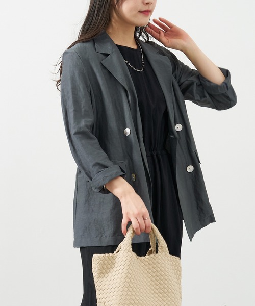 【再お値下げ】MICA&DEAL　ジャケット MICA&DEAL マイカアンドディール ノーカラーボックスジャケット