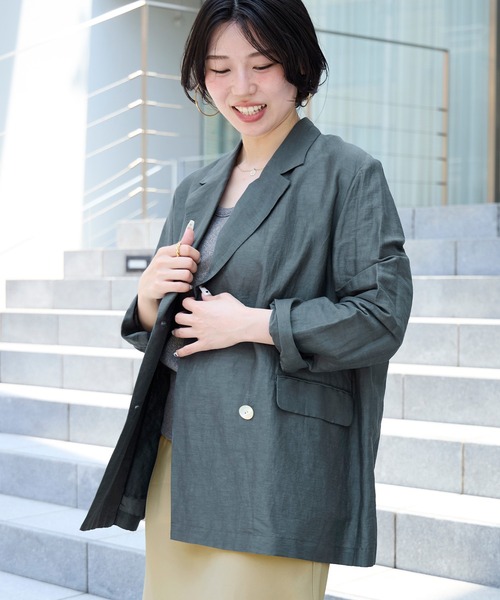 ◆MICHAA ウールジャケットタイプのフレアドレス SizeMAX】尾州ウールブレンドニットジャケット 千鳥格子柄 LES